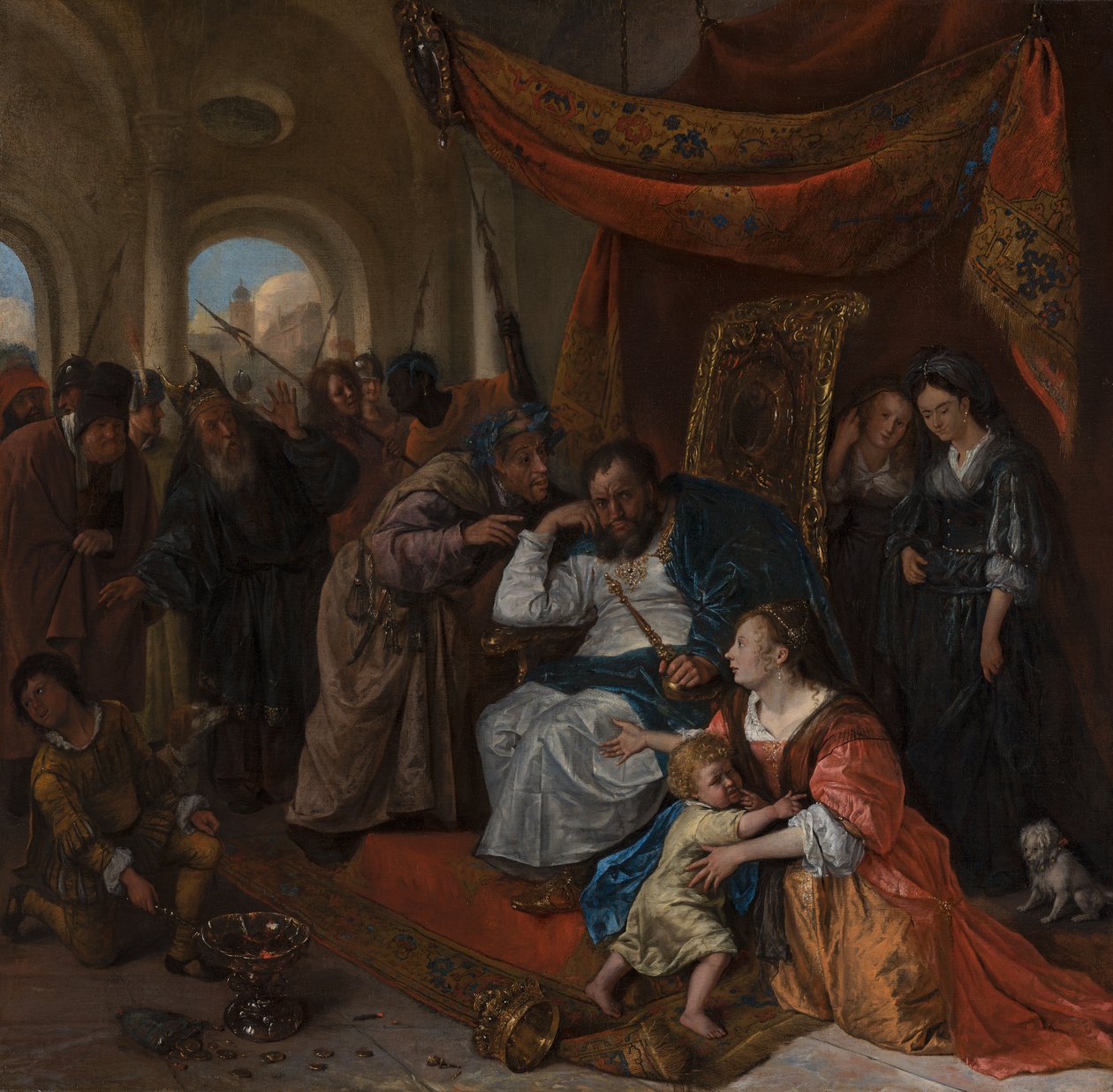 Coroa de Moisés e Faraó, c.1670 de Jan Havicksz. Steen