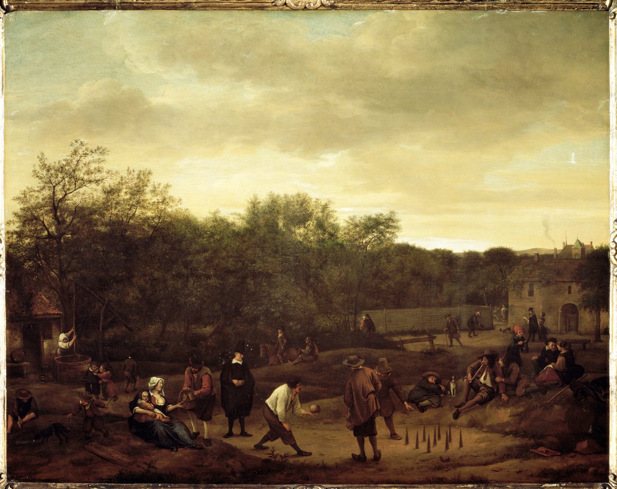 Camponeses jogando bolas na Holanda (Pintura de Jan Havicksz. Steen