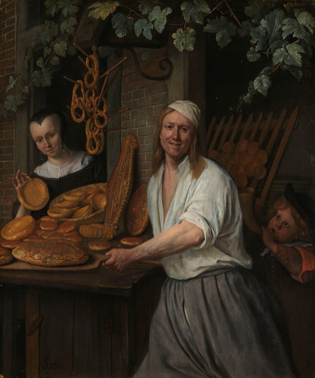 O padeiro Arent Oostwaard e sua esposa, Catharina Keizerswaard O padeiro de Leiden Arent Oostwaard e sua esposa Catharina Keizerswaard de Jan Havicksz. Steen