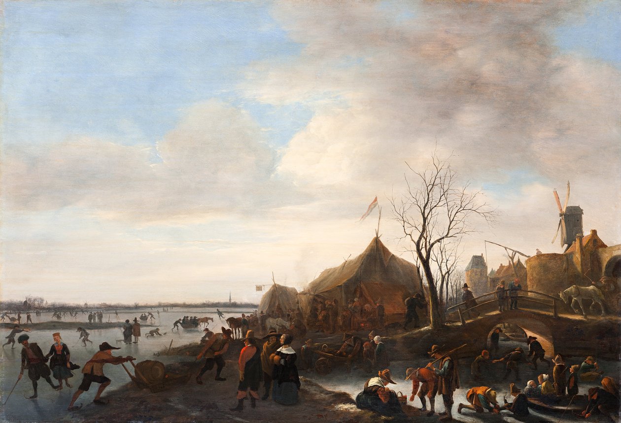 Cena de inverno, c.1650 (óleo no painel) de Jan Havicksz. Steen