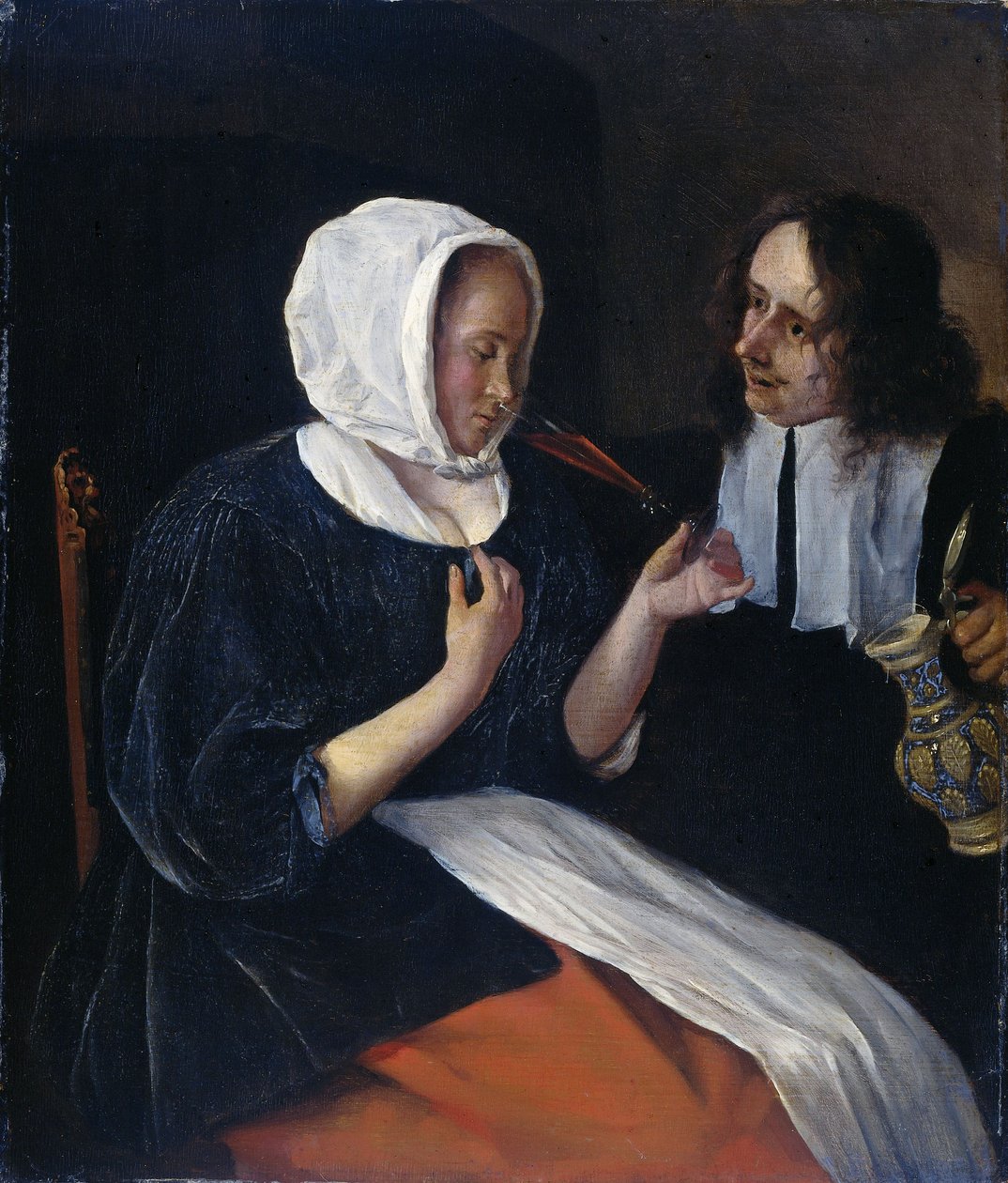 Um casal bebendo, 1660-79 de Jan Havickszoon Steen