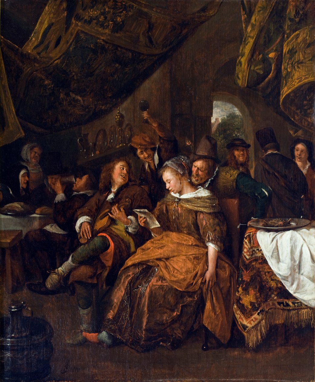 Merry Company, c.1667-69 (óleo sobre painel de carvalho) de Jan Havickszoon Steen