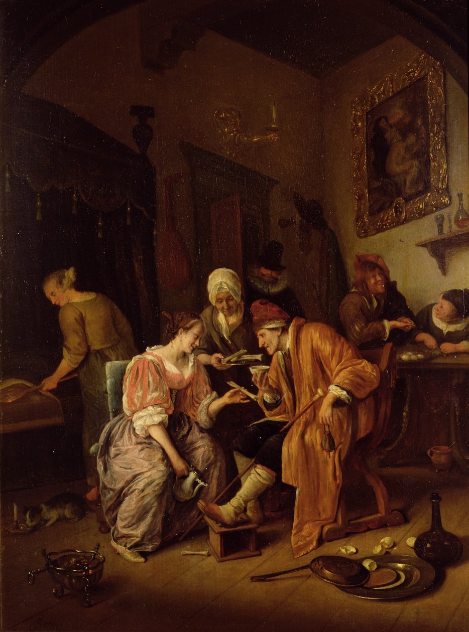 Velho doente de Jan Havickszoon Steen