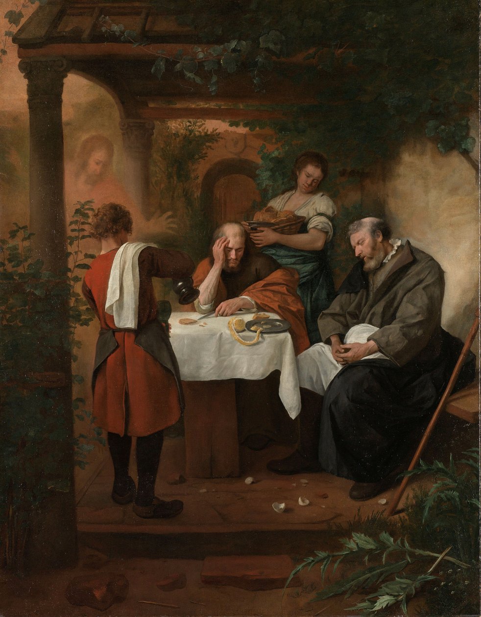 Ceia em Emaús, c.1665-68 (óleo sobre tela, h 134cm × w 104 de Jan Havickszoon Steen