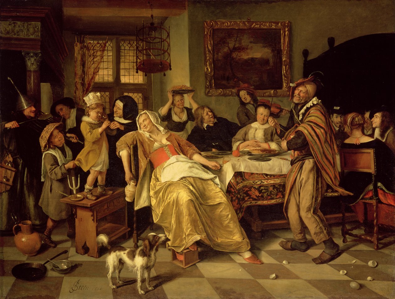 A festa do feijão, 1668 de Jan Havickszoon Steen