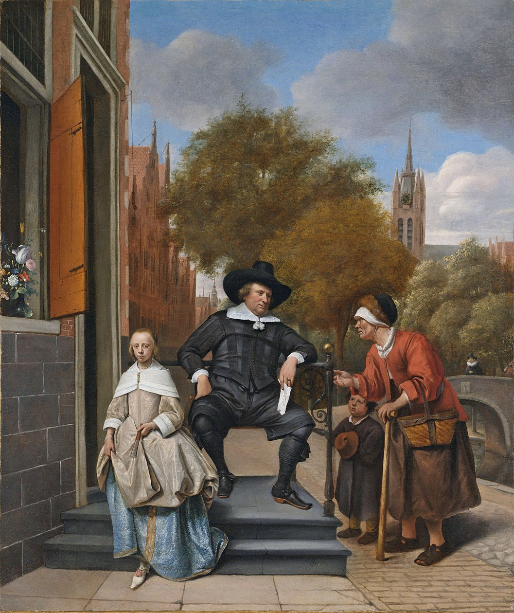 O Burgher de Delft e sua filha, 1655 de Jan Havickszoon Steen