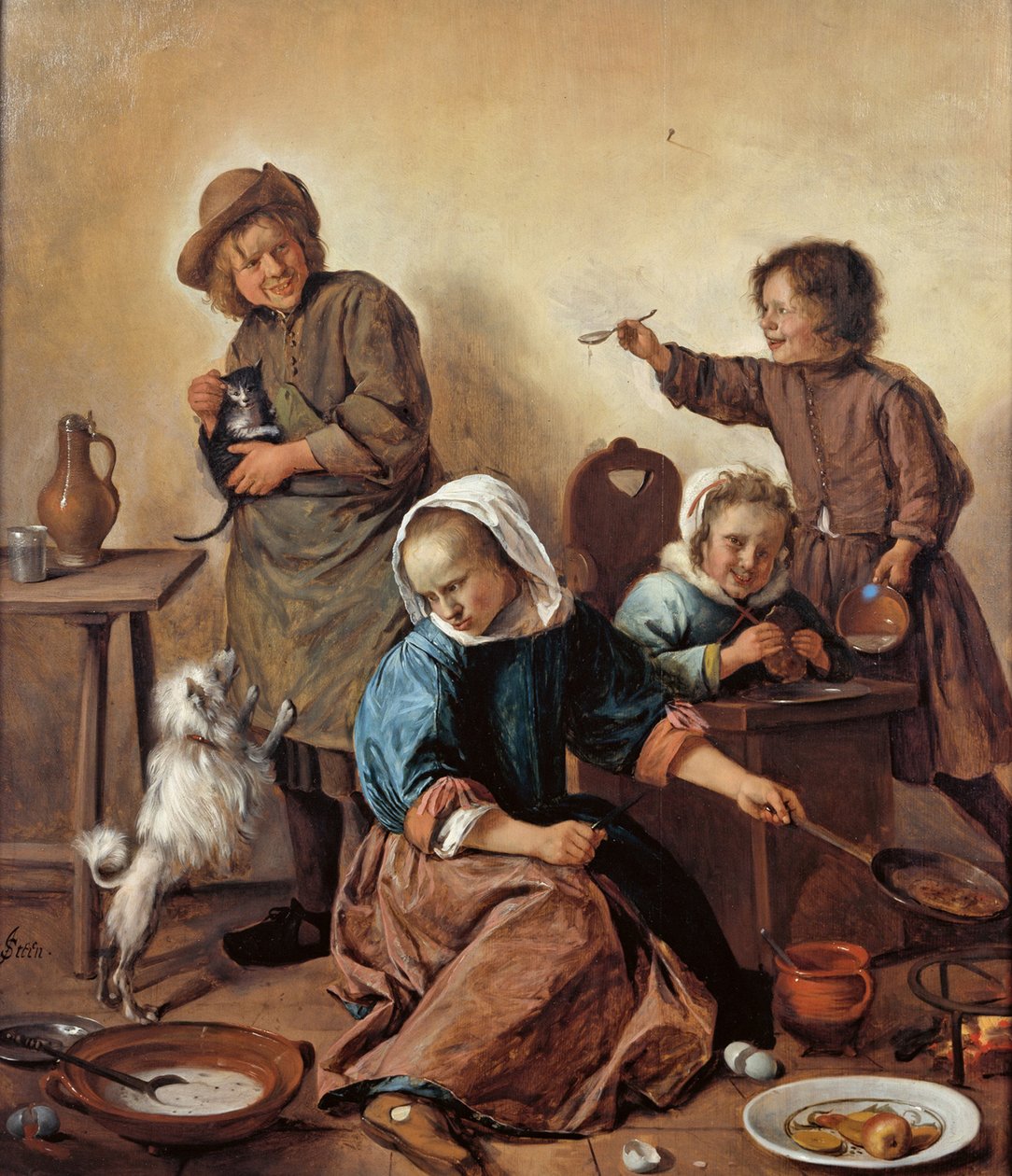 A refeição das crianças, ca 1665. de Jan Havickszoon Steen