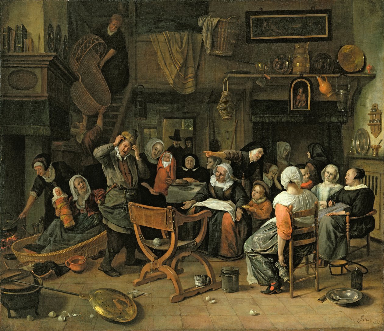 A festa do batismo, 1668 de Jan Havickszoon Steen