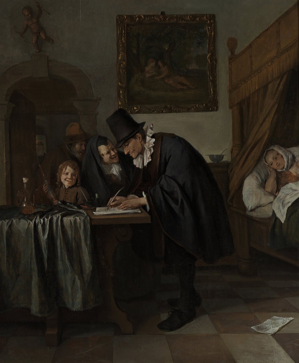 A visita dos médicos, ca 1665 de Jan Havickszoon Steen