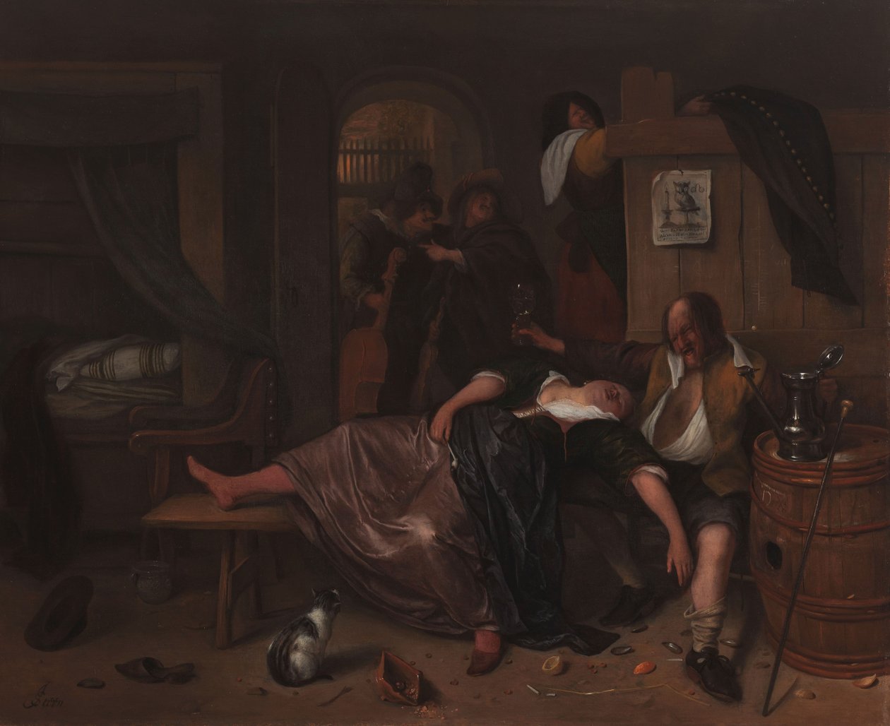 O casal bêbado, c.1655-65 de Jan Havickszoon Steen