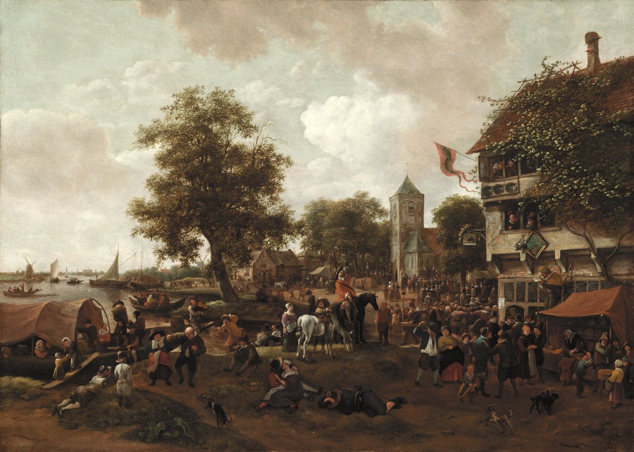 A Feira em Oegstgeest, c.165560 de Jan Havickszoon Steen