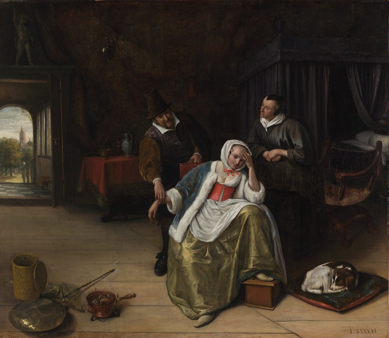 A donzela de Lovesick, c.1660 de Jan Havickszoon Steen