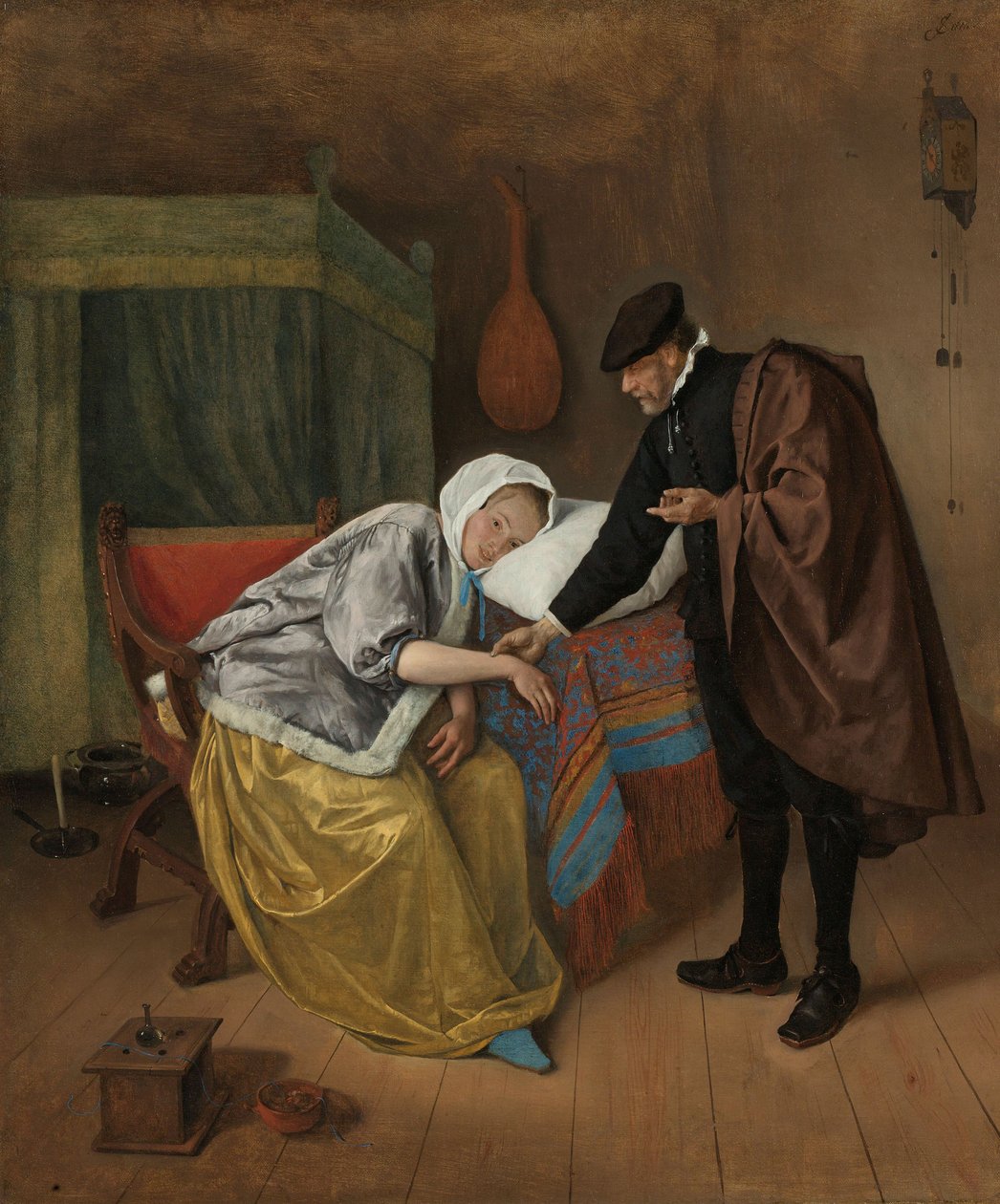 A mulher doente, c. 1663-66 de Jan Havickszoon Steen