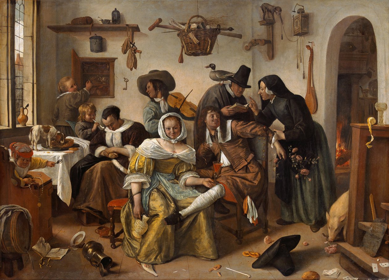 O mundo topsy-turvy no luxo visto, 1663 de Jan Havickszoon Steen