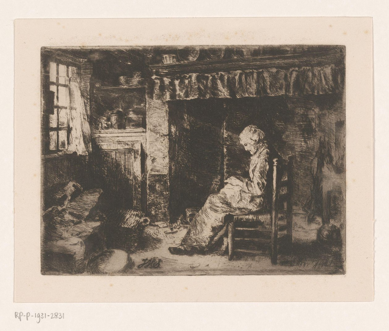 Mulher sentada num interior de Jan Hendrik Scheltema
