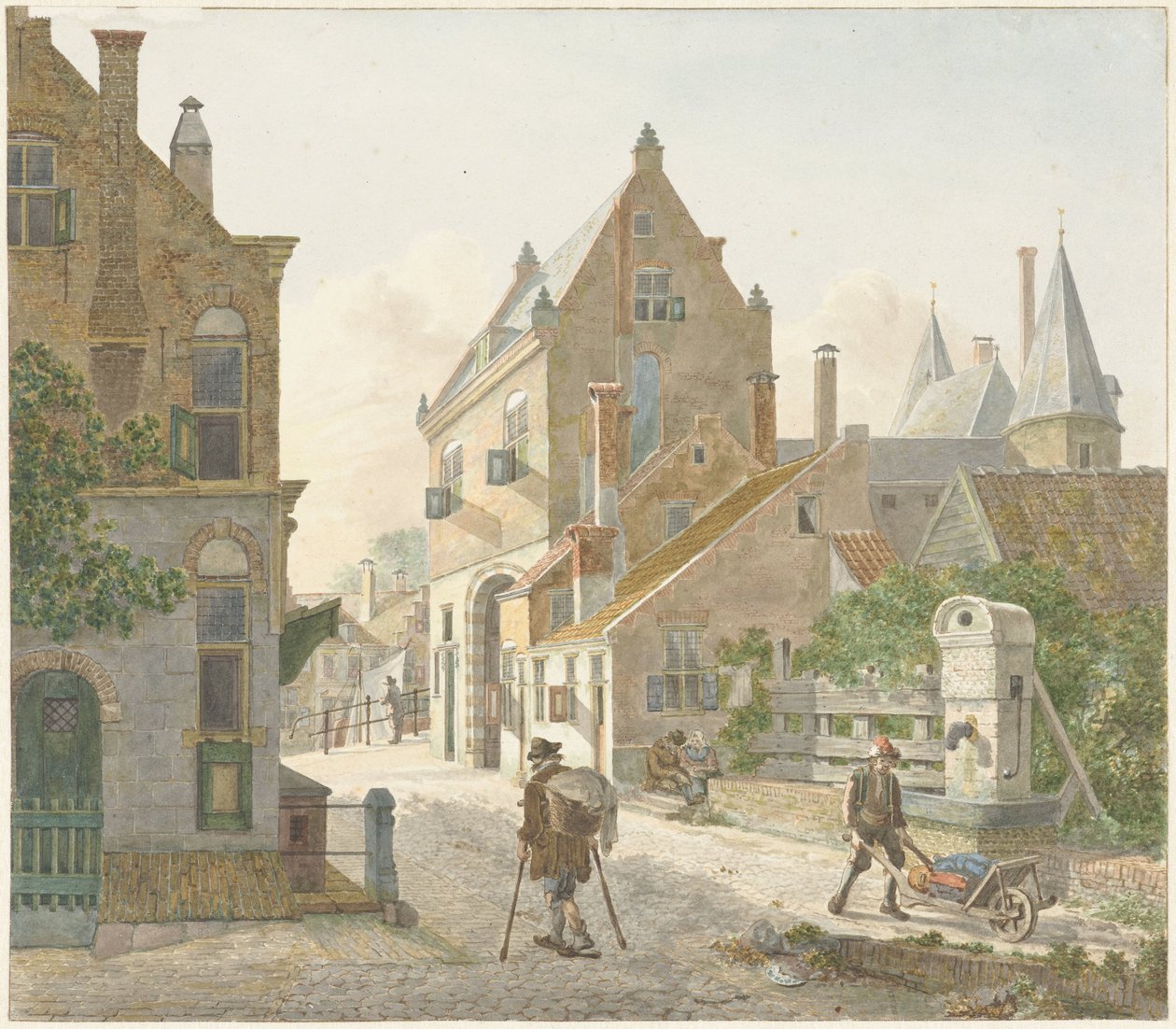 O Waardpoort e o Oude Gracht em Utrecht de Jan Hendrik Verheijen