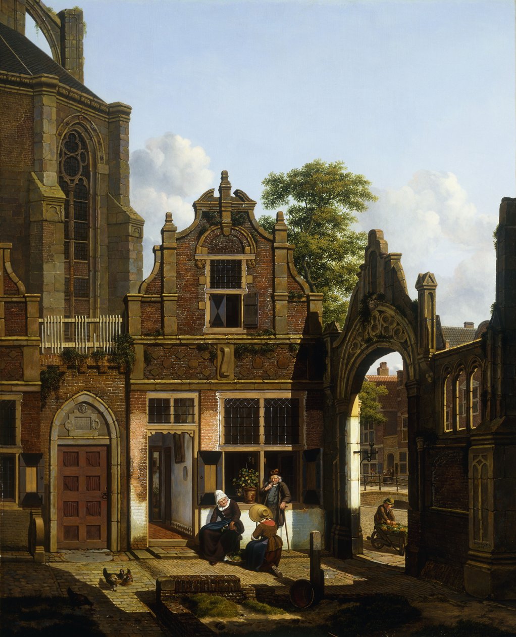 Um pátio holandês, 1822 de Jan Hendrik Verheyen