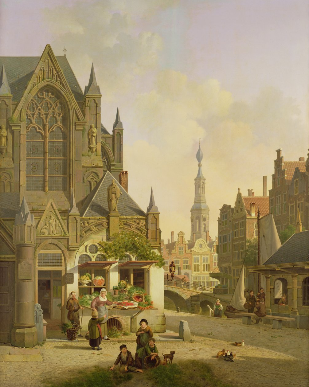 Barraca de legumes em uma cidade holandesa de Jan Hendrik Verheyen
