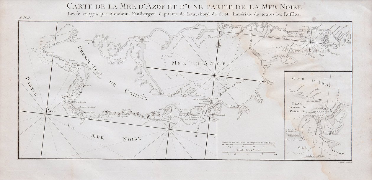 Mapa da Crimeia e do Mar de Azov, 1774 de Jan Hendrik van Kinsbergen