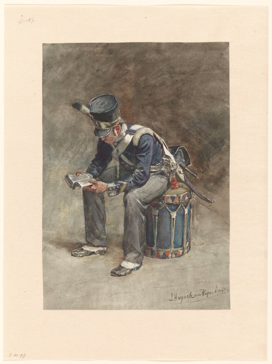 Baterista de leitura sentado de infantaria de Jan Hoynck van Papendrecht