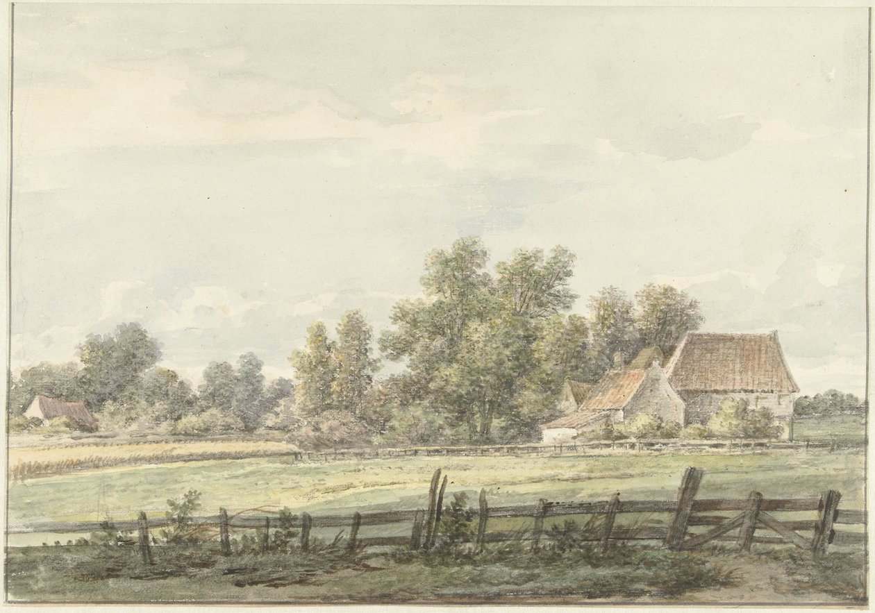 Paisagem com casa de campo de Jan Hulswit