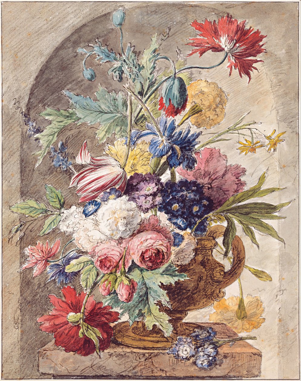 Natureza morta da flor, cerca de 1734 de Jan Huysum van