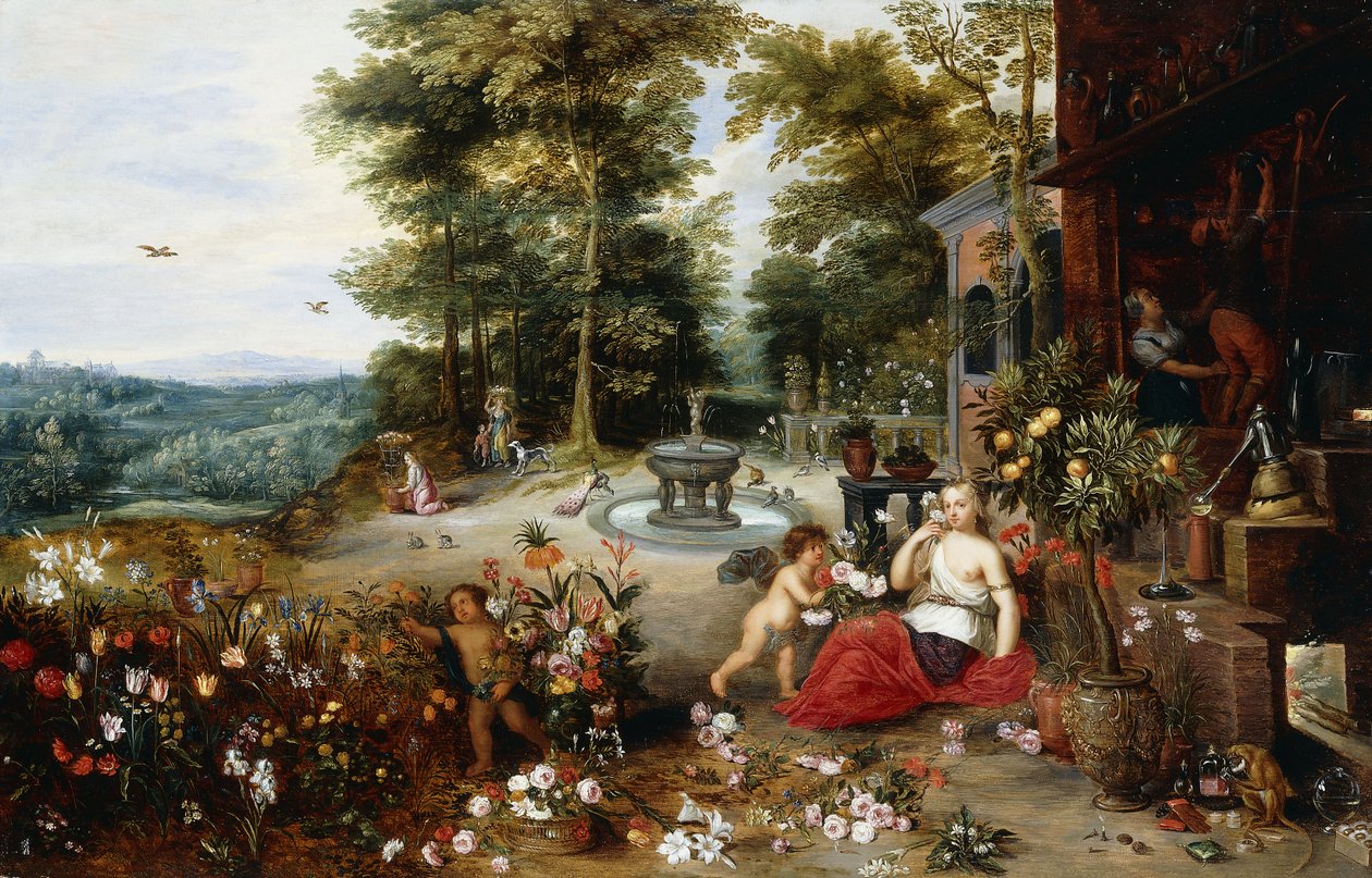 Uma alegoria do cheiro, 1635 de Jan II Brueghel