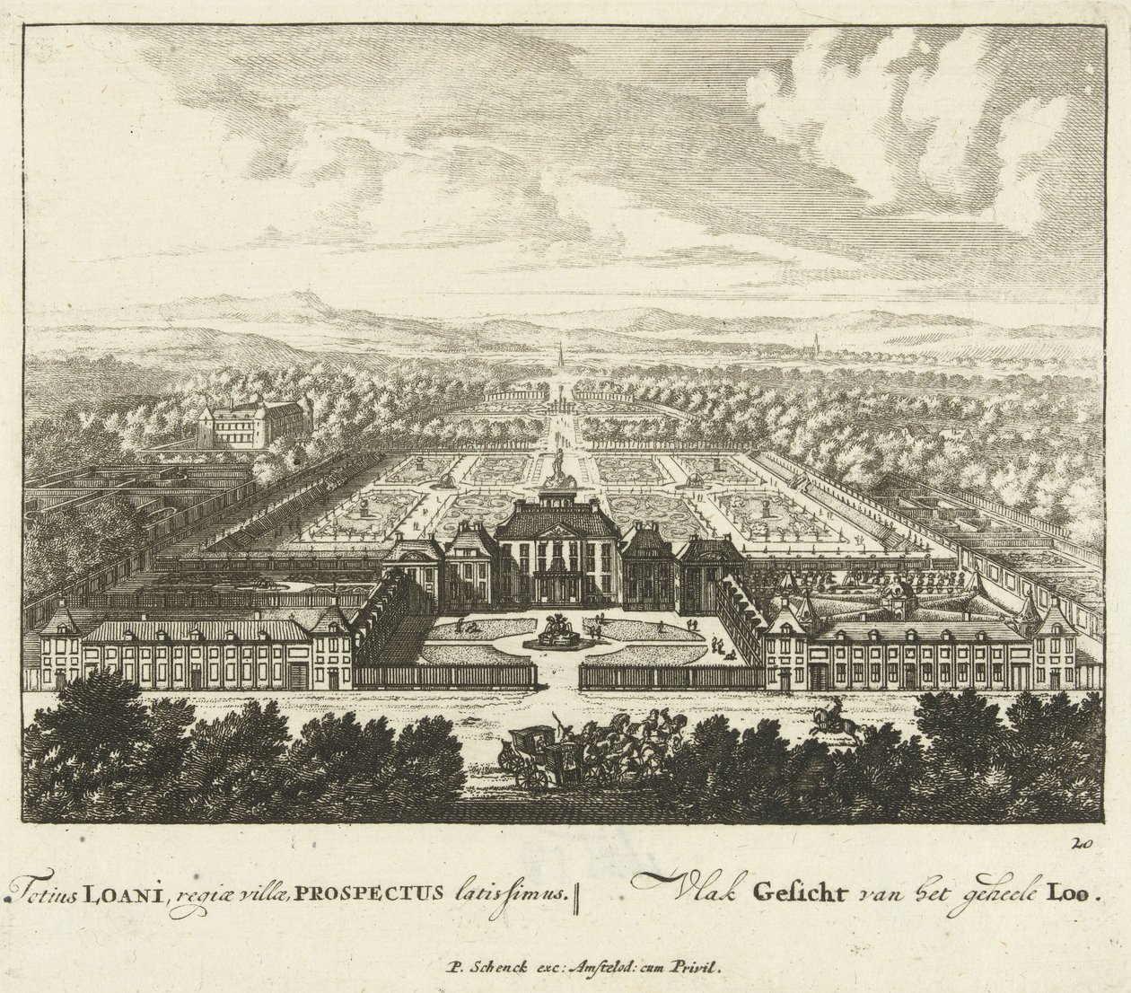 Vista do Palácio Het Loo, 1694-97 de Jan I van Call