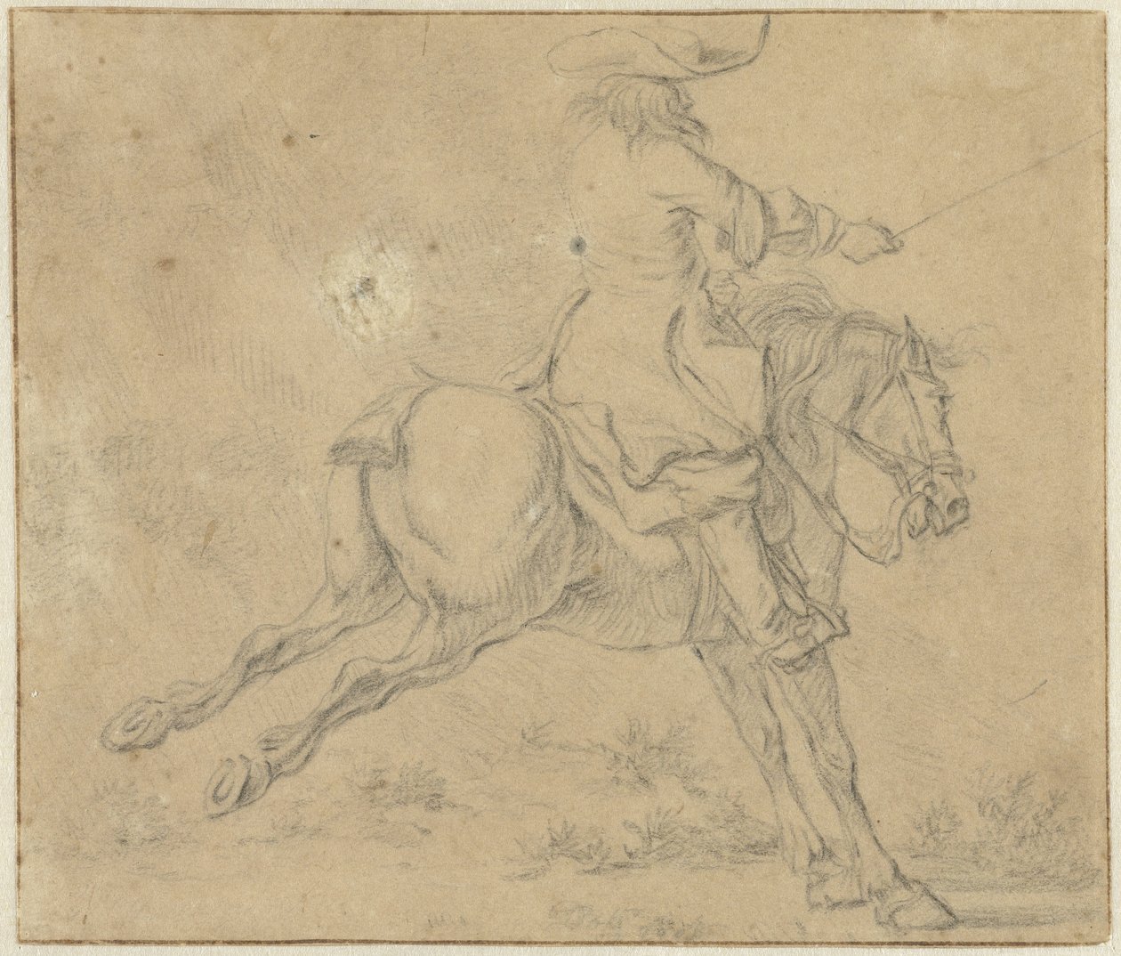 Cavaleiro num cavalo traiçoeiro de Jan Jacobsz van der Stoffe