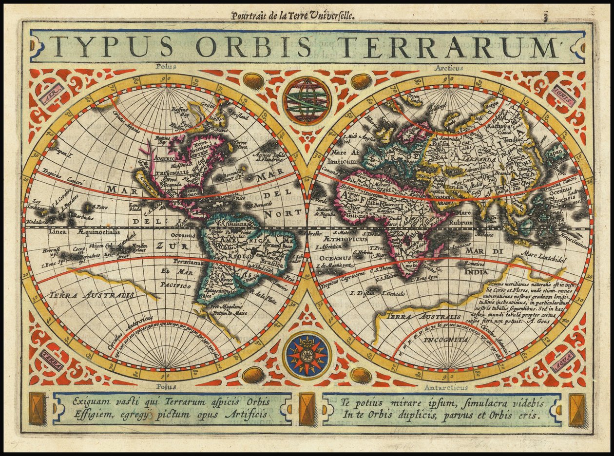 Mapa de 1631 - Typus Orbis Terrarum de Jan Janssonius