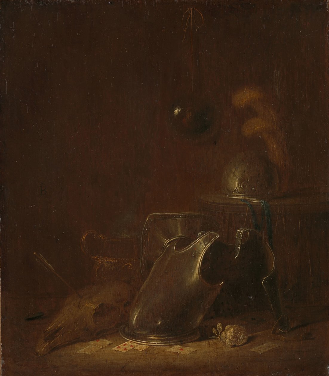 Natureza morta com instrumentos de guerra de Jan Jansz Buesem (attributed to)