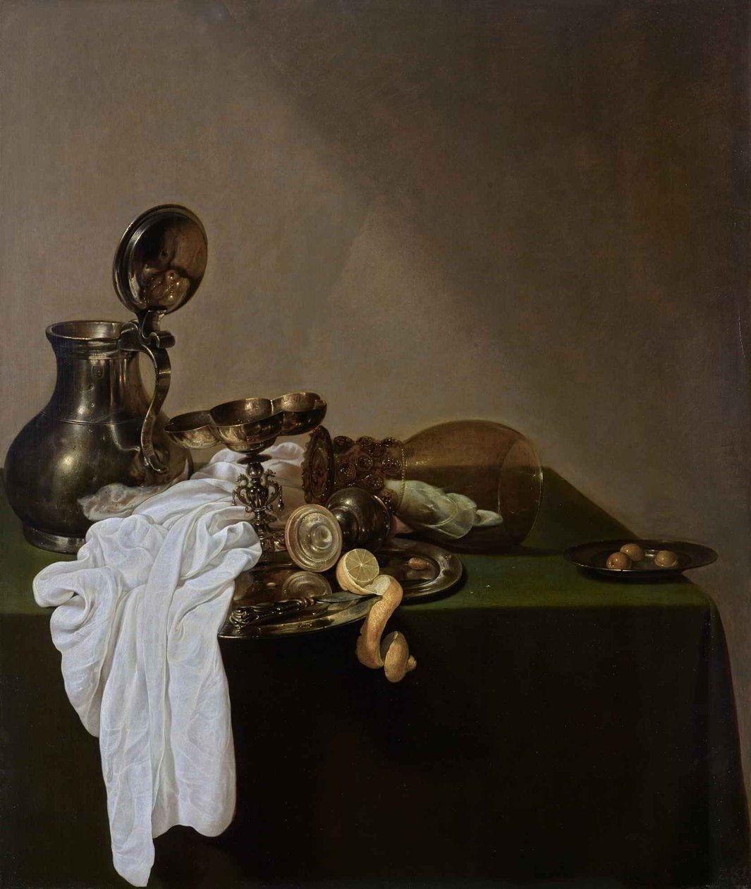 Pequeno-almoço com jarro de estanho de Jan Jansz den Uyl