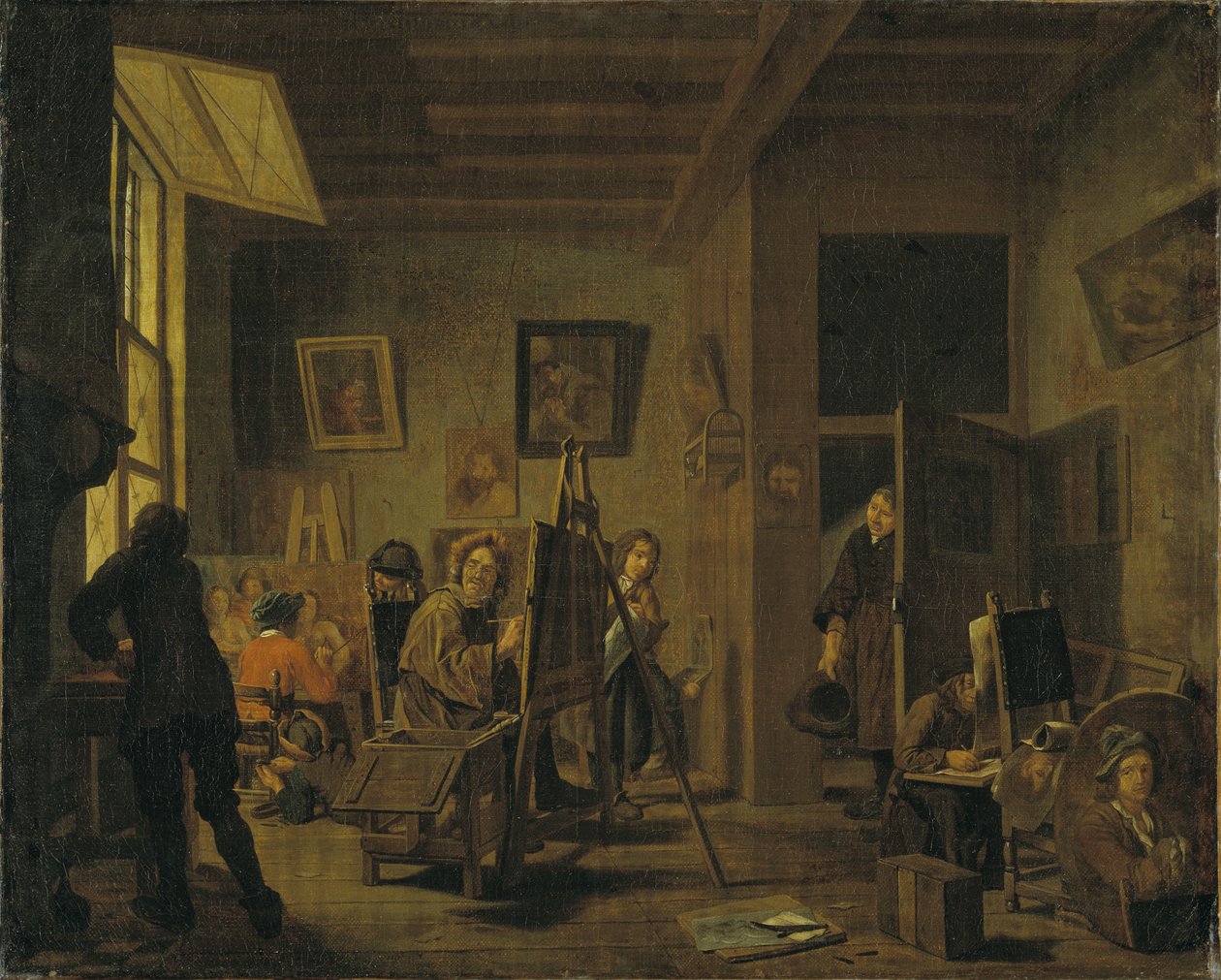 Um estúdio de pintores de Jan Josef the Elder Horemans