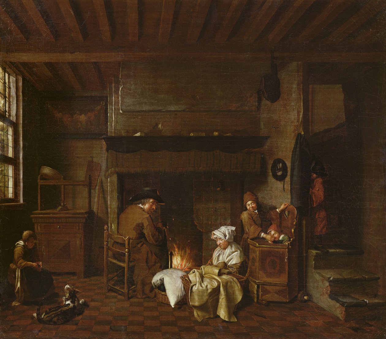 Cena interior, ao lado da chaminé de Jan Josef the Elder Horemans