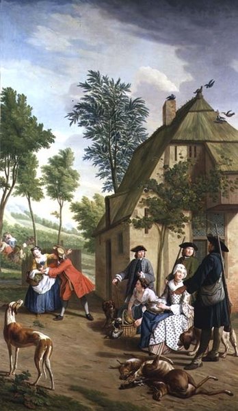 Figuras em uma paisagem (uma de uma série de quatro) de Jan Josef the Younger Horemans