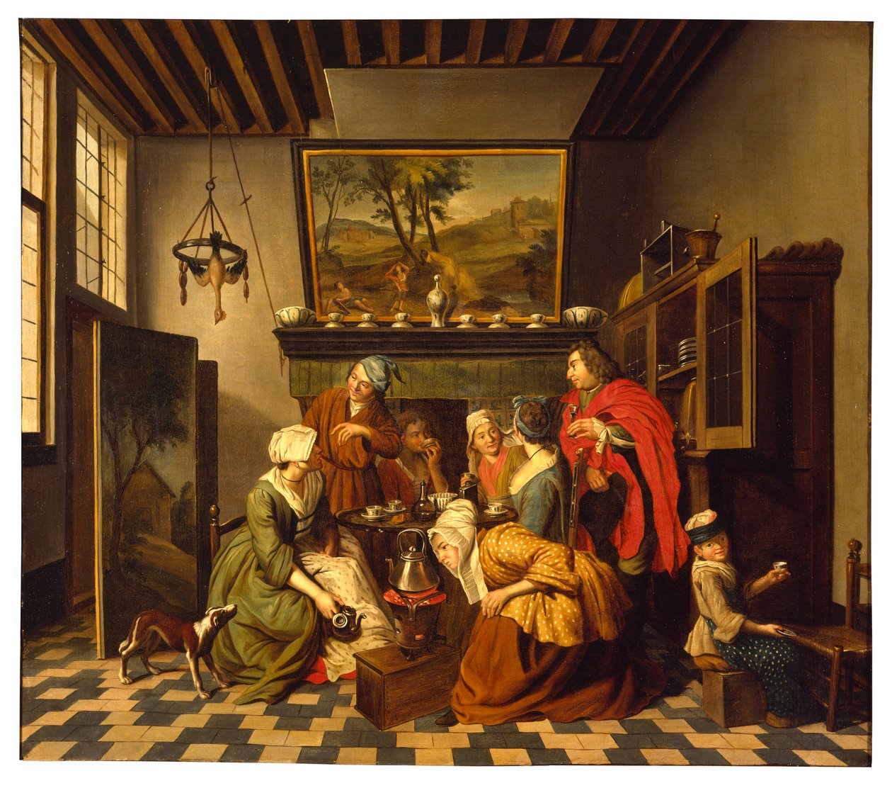 Hora do chá (óleo sobre tela) de Jan Josef the Younger Horemans