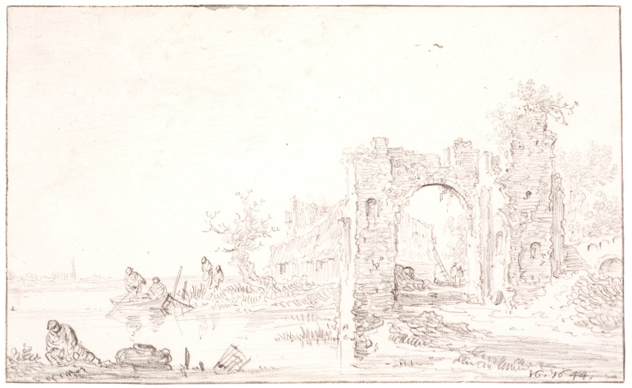 Paisagem do rio com uma ruína de Jan Josefsz van Goyen