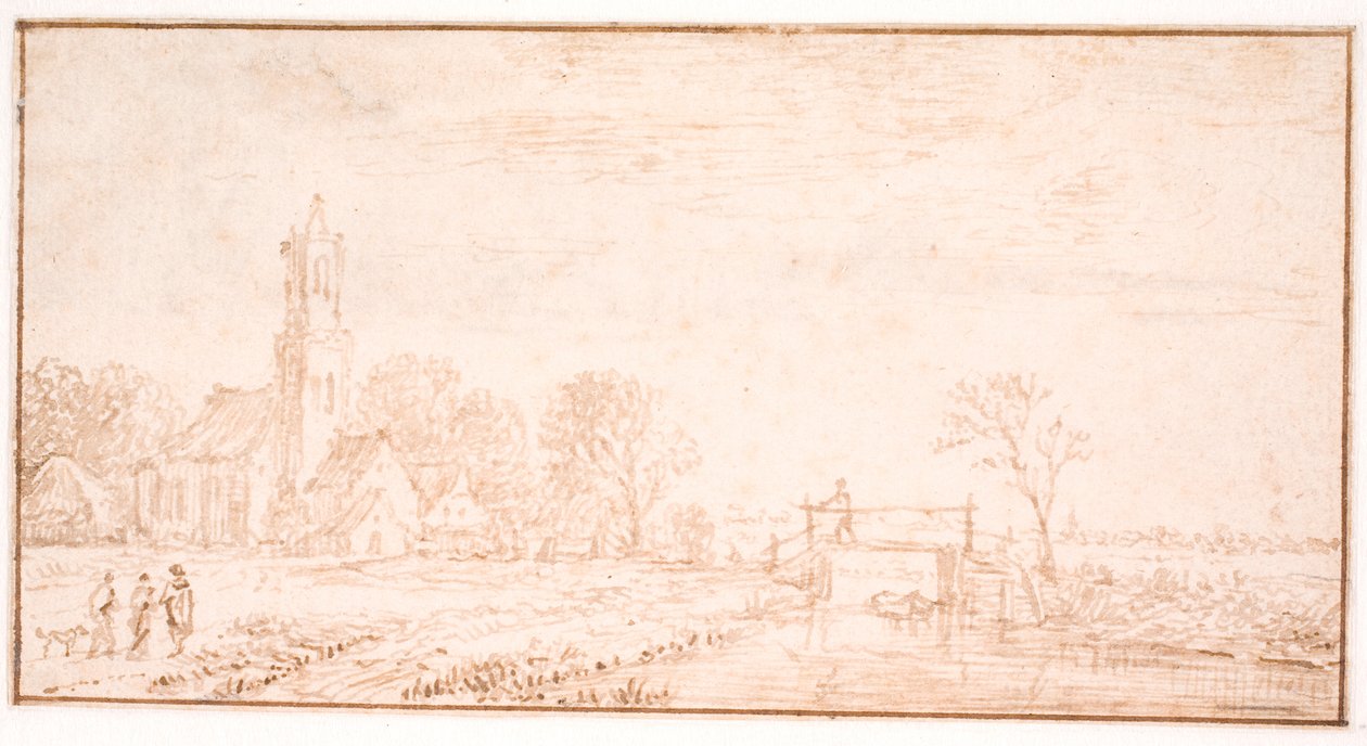 A igreja da vila em Lisse de Jan Josefsz van Goyen