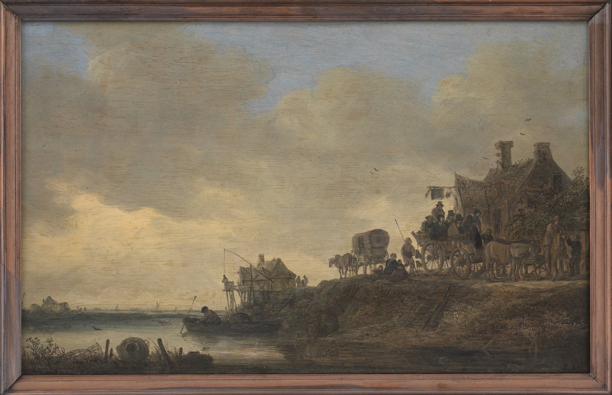 Cena do Rio com a Taverna "Cisne" de Jan Josefsz van Goyen