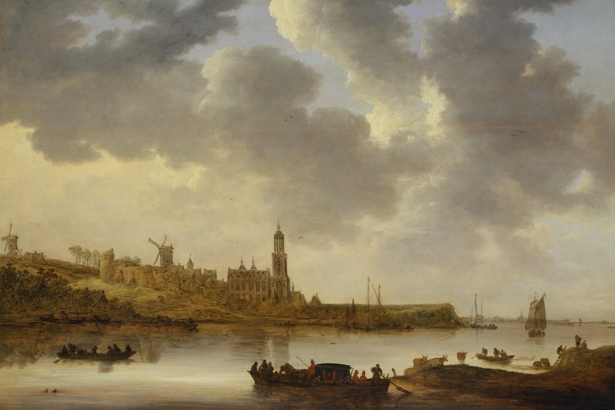 Uma vista sobre o Reno em Rhenen de Jan Josephsz van Goyen