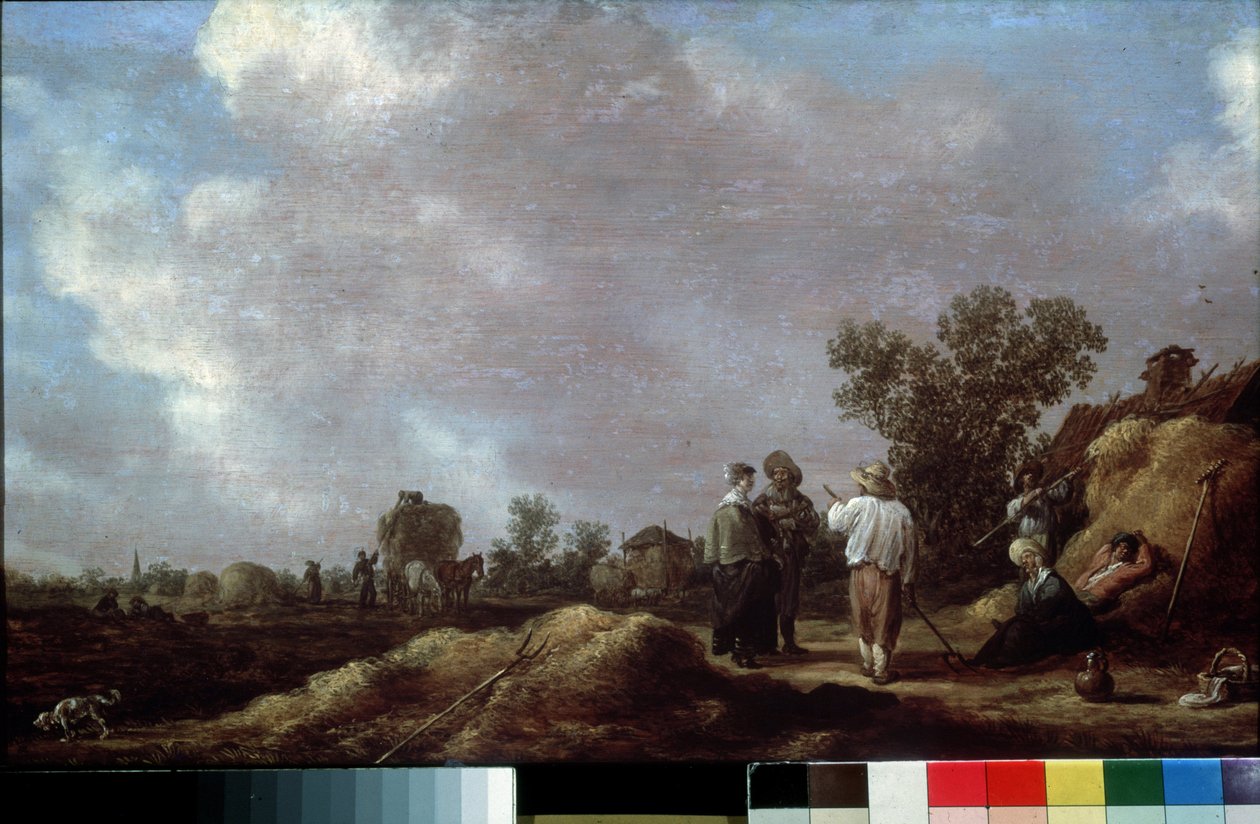"La fenaison" (Haymaking) Peinture de Jan Josefsz van Goyen (1596-1656) 1630 Musee Pouchkine, Moscou de Jan Josephsz van Goyen