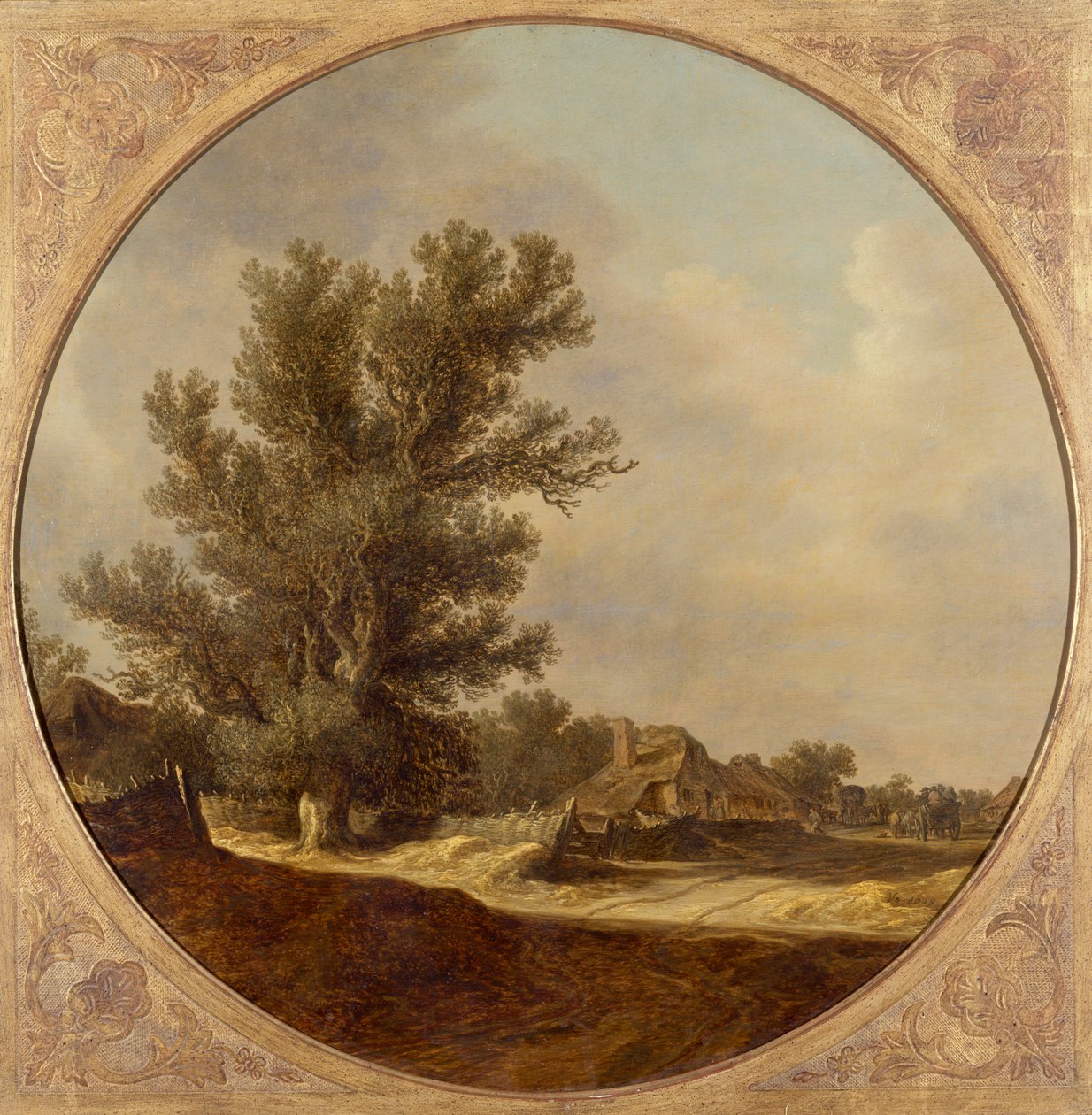 Carvalho na Pista do Campo com Viajantes de Jan Josephsz van Goyen