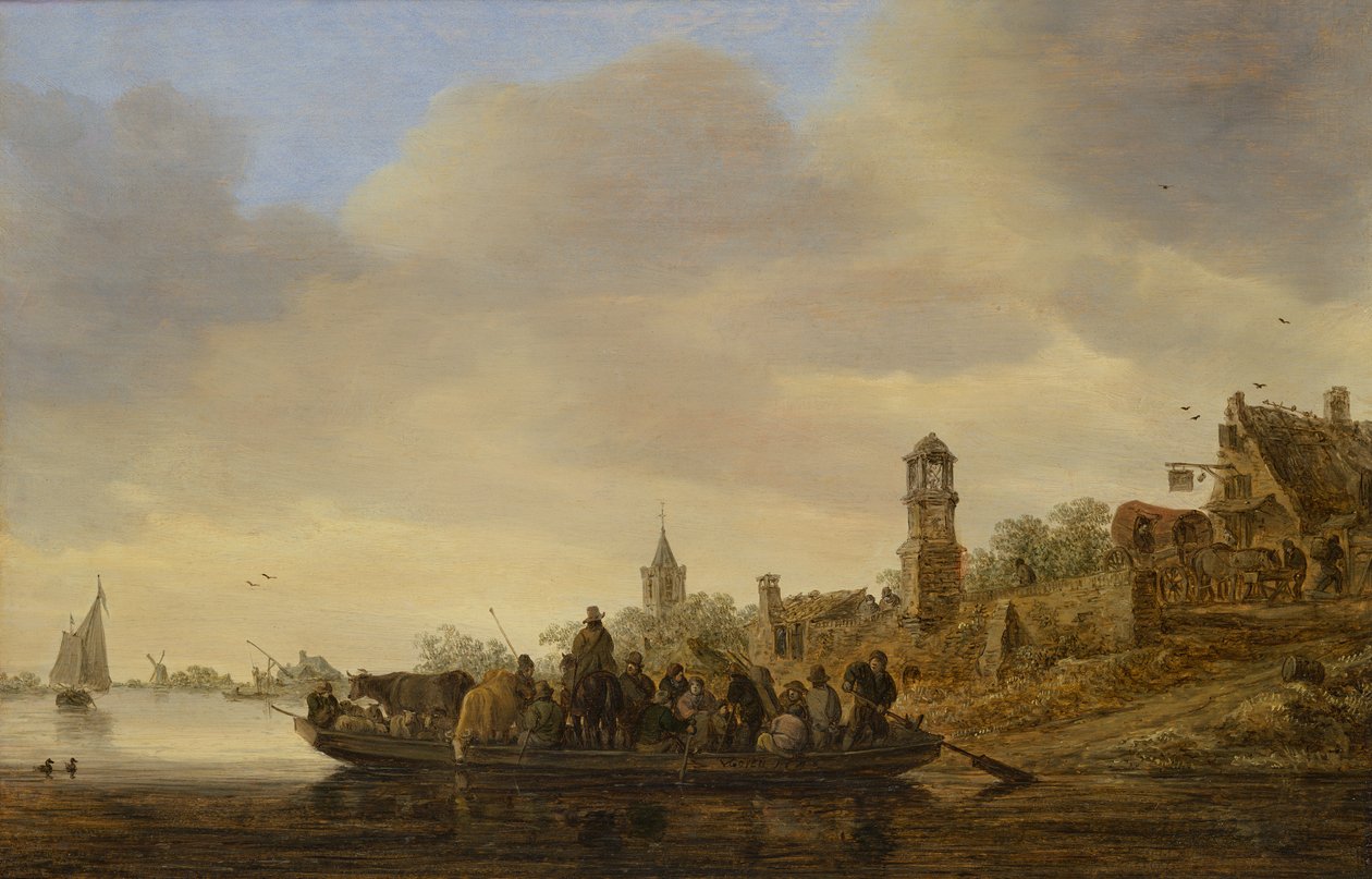 O Ferry (óleo sobre painel) de Jan Josephsz van Goyen