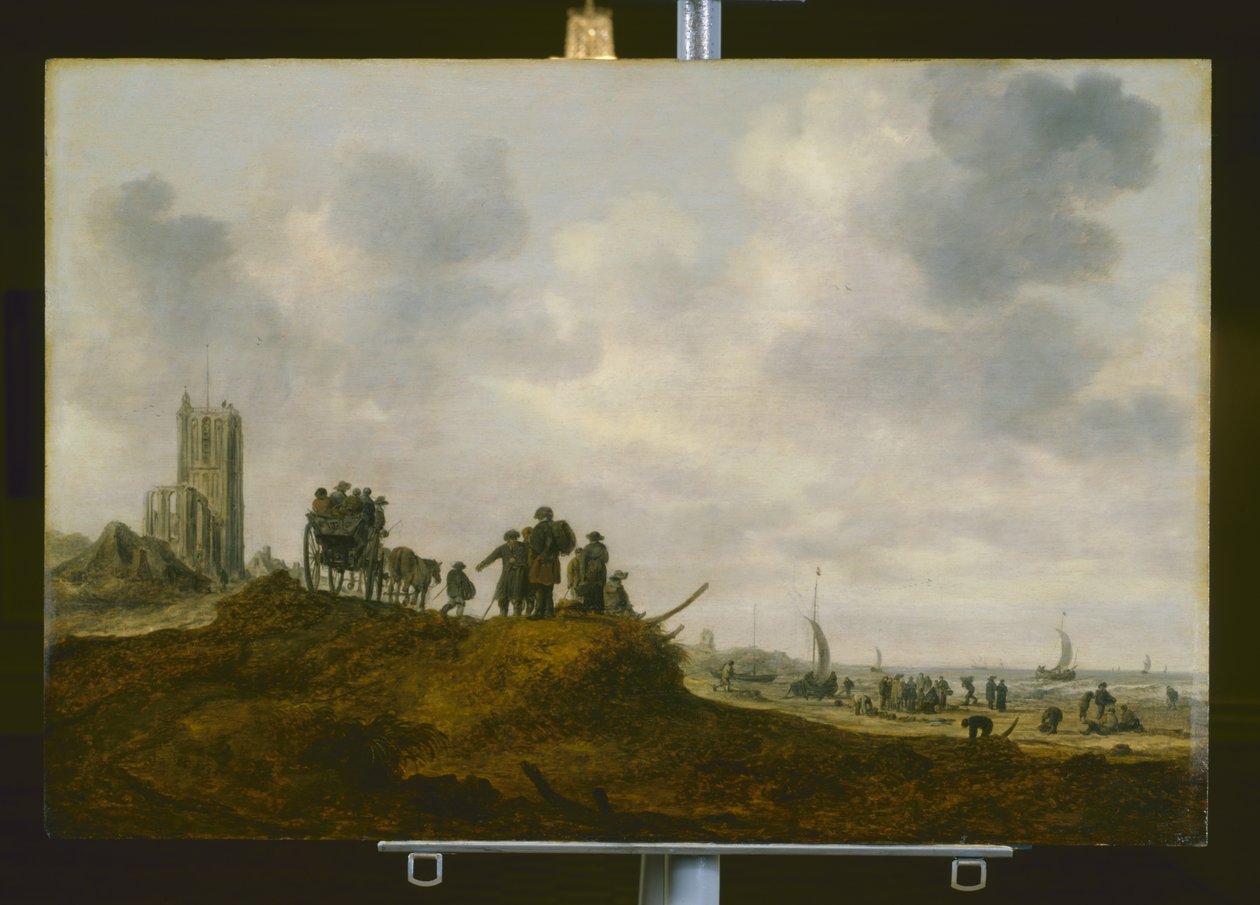 A Igreja Antiga em Egmond Aan Zee (óleo sobre madeira) de Jan Josephsz van Goyen