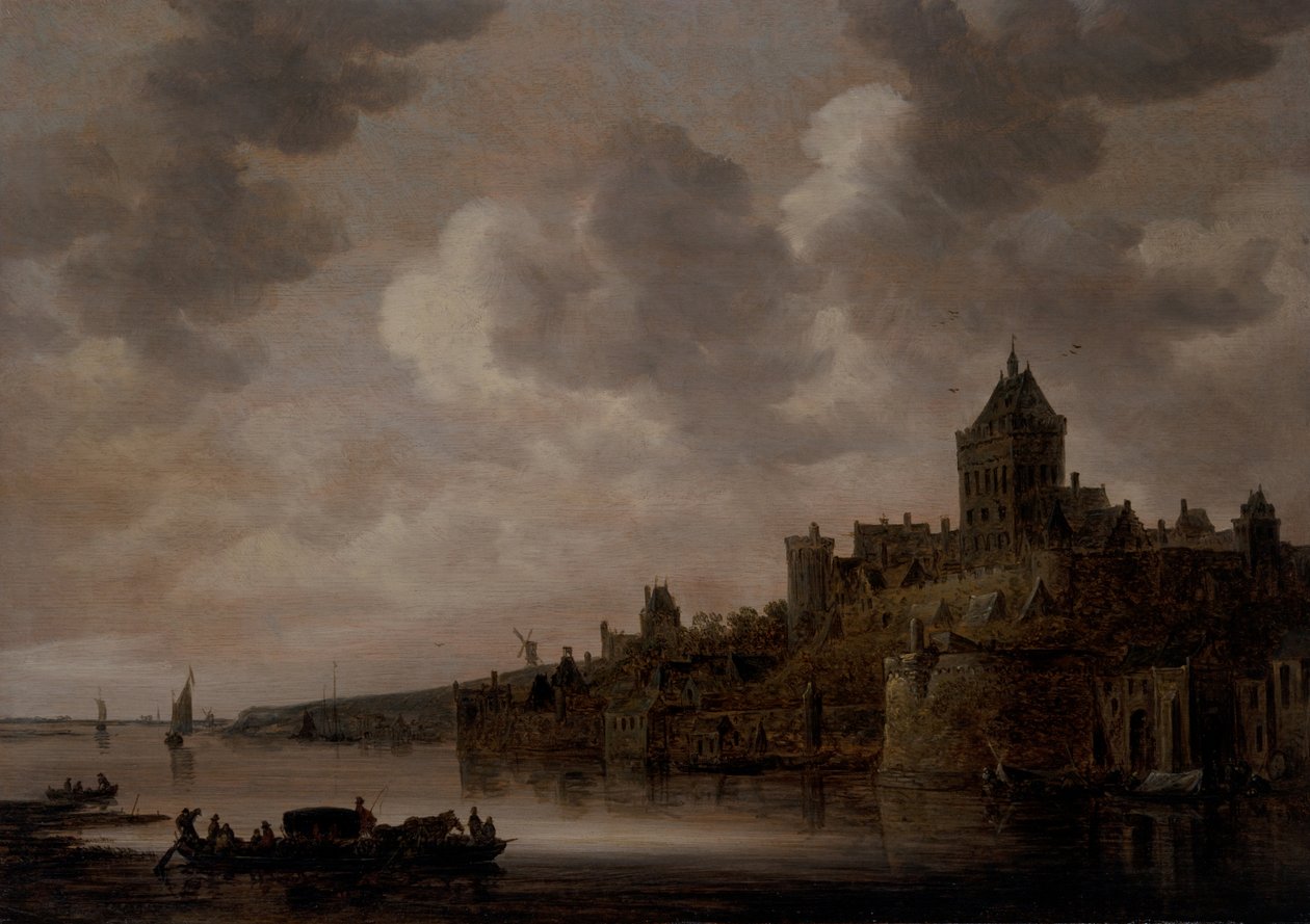 O Valkhof em Nijmegen, c.1640s (óleo sobre painel) de Jan Josephsz van Goyen