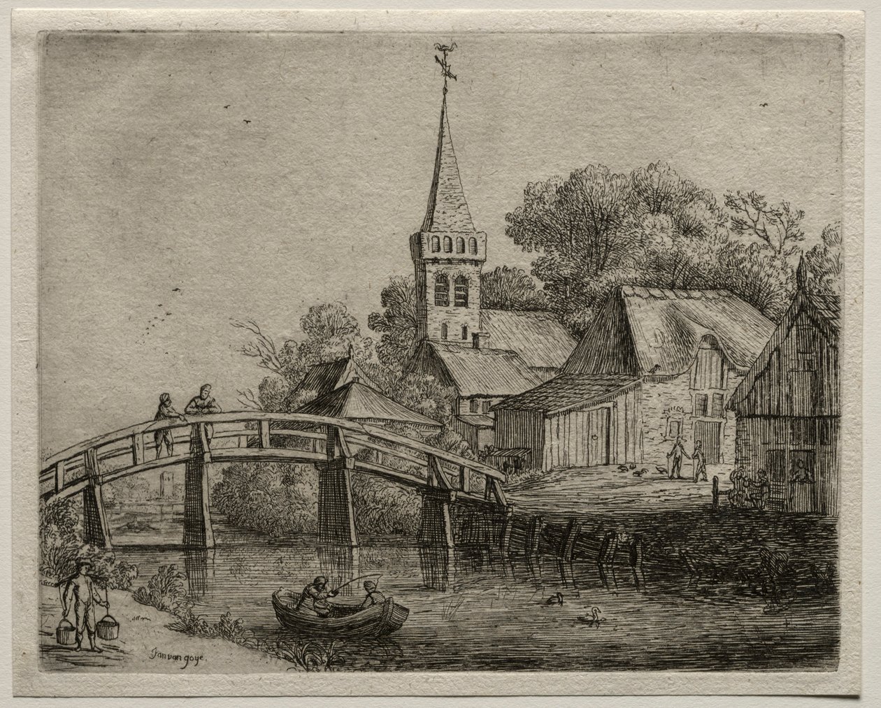A ponte de madeira de Jan Josephsz van Goyen