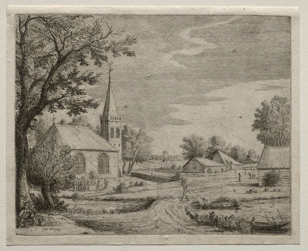 Igreja da vila. de Jan Josephsz van Goyen