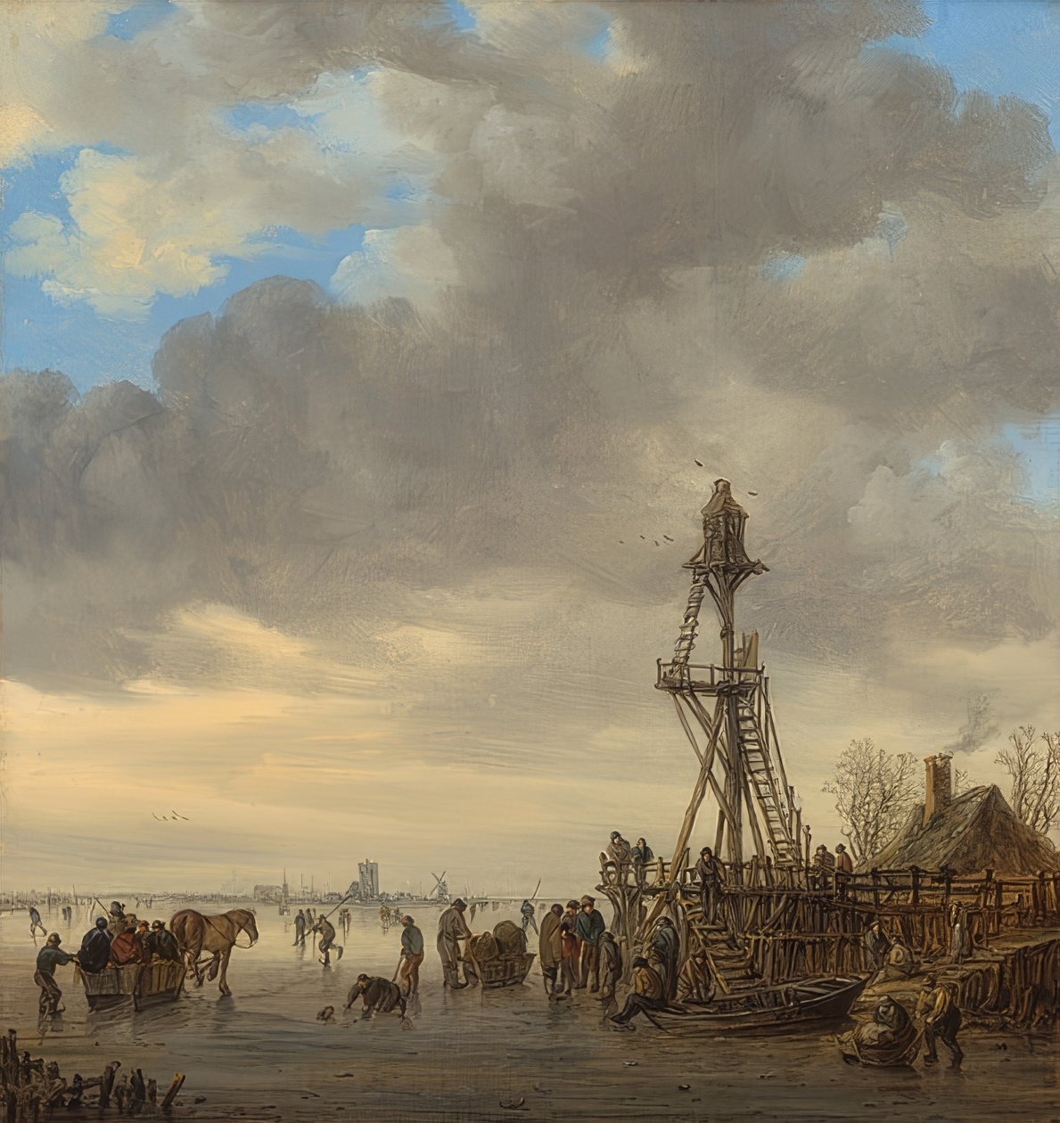 Paisagem do inverno com torre de observação. 1646 de Jan Josephsz van Goyen