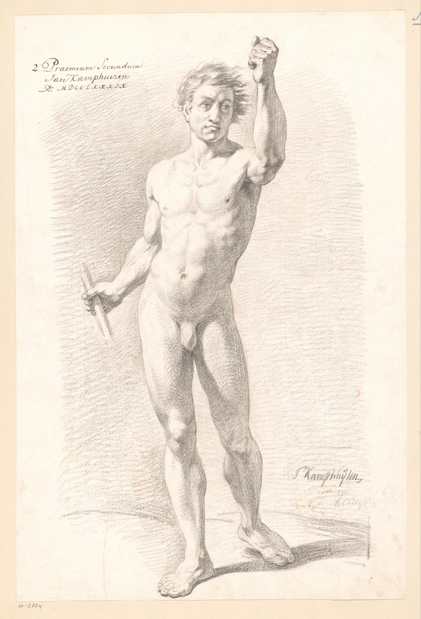 Nu masculino em pé, visto de frente (2º prêmio 1789) de Jan Kamphuijsen