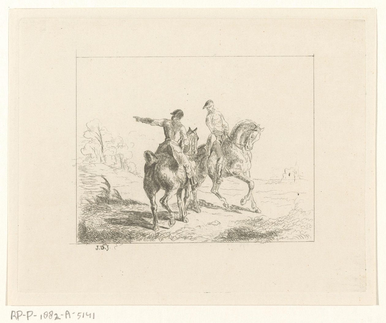 Paisagem com dois cavaleiros de Jan Karel Jacob de Jonge